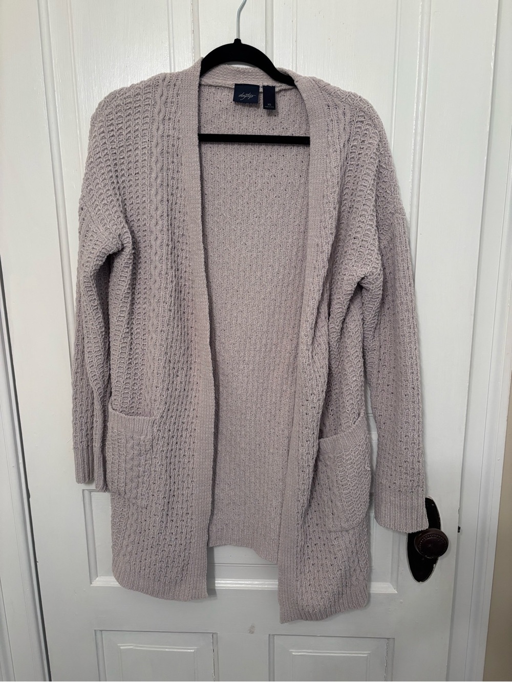 Buckle Daytrip Open-Front Knit Cardigan Sweater Gray XS